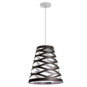 Luminaire suspendu Cutouts de Dainolite, 1 lumière, 14 po x 15 po, chrome poli