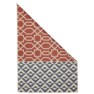 Viana Indoor-Outdoor Geometric Dual Face Multi Rug - 5-ft 2-in x 7-ft 7-in