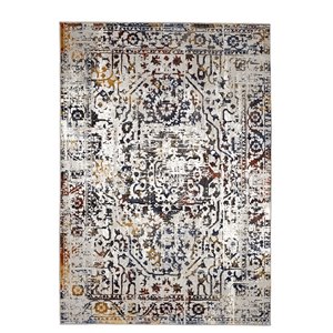 Tapis vintage traditionnel Viana, 5 pi 3 po x 7 pi 6 po, multicolore