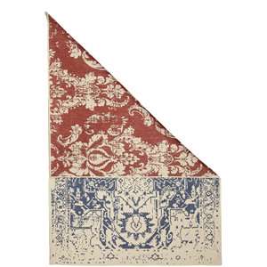 Viana Indoor-Outdoor Traditional Dual Face Multi Rug - 5-ft 2-in x 7-ft 7-in