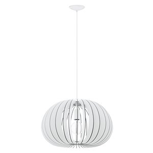 Luminaire suspendu Maybelle de EGLO Simple, fini blanc avec abat-jour blanc
