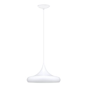 Luminaire suspendu Coretto de EGLO Simple, fini blanc Lustré avec abat-jour en métal blanc