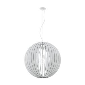 Luminaire suspendu Maybelle de EGLO Simple, fini blanc avec abat-jour blanc
