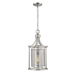 Luminaire suspendu Verona de EGLOSimple, fini nickel brossé avec abat-jour en acier inoxidable