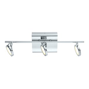 EGLO Orotelli LED Track Light - 3-Light - Chrome Finish with Satin Glass - 21,88-in