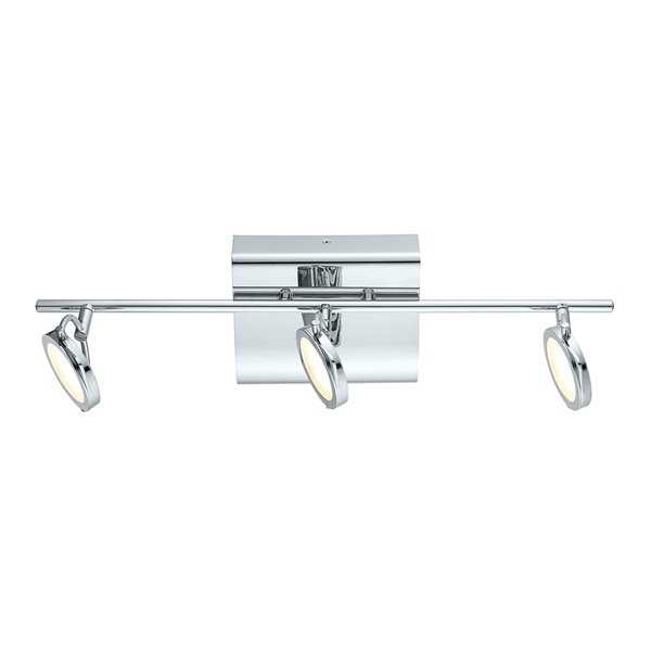 Luminaire sur Rail Orotelli de EGLO, 3 lumières DEL, fini chrome avec verre satiné, 21,88 po