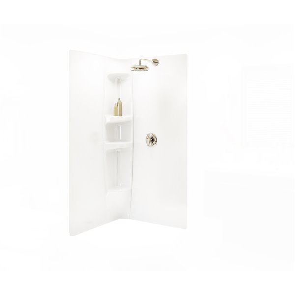 MAAX 38-in W White Acrylic Shower Wall Set - 2-Piece