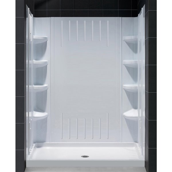 DreamLine QWALL-3 Shower Base and Backwalls - 60-in