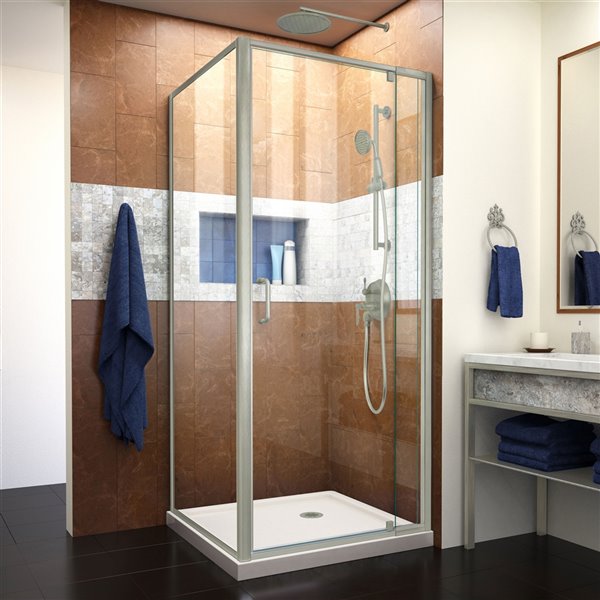 DreamLine Flex Shower Enclosure Kit - 32-in - Nickel