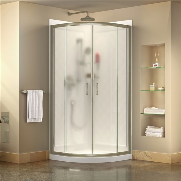 DreamLine Prime Shower Enclosure and Base Kit - 38-in - Nickel