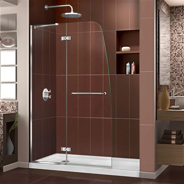 Porte douche/base de DreamLine Aqua Ultra, 60 po x 74 po, chrome