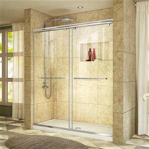 DreamLine Charisma Shower Door and Base - 60-in - Chrome/White