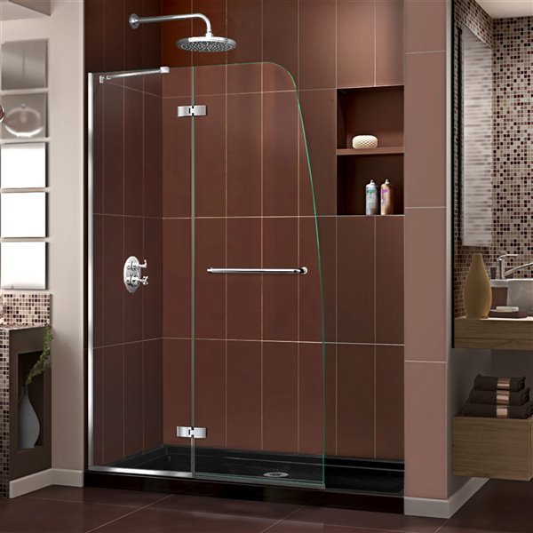 DreamLine Aqua Ultra Shower Door and Base - 48-in - Chrome