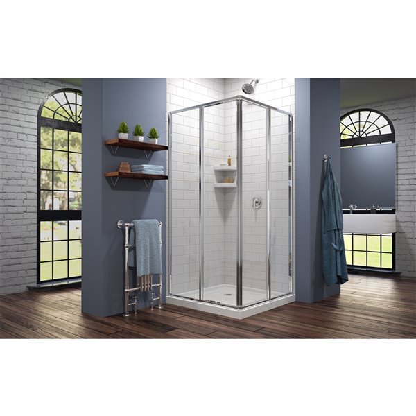 DreamLine Cornerview Shower Enclosure Kit - 36-in- Chrome