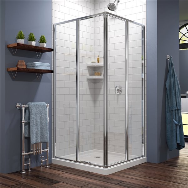 DreamLine Cornerview Shower Enclosure Kit - 36-in- Chrome