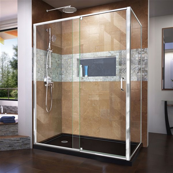 DreamLine Flex Pivot Shower Enclosure Kit -  60-in - Chrome