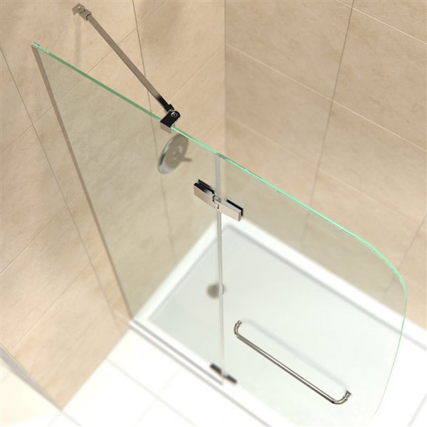 DreamLine Aqua Ultra Shower Door and Base - 60-in - Nickel