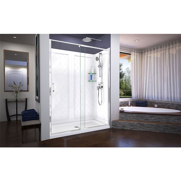 DreamLine Flex Shower Door Kit 60in x 76in Chrome DL6228C01 RONA