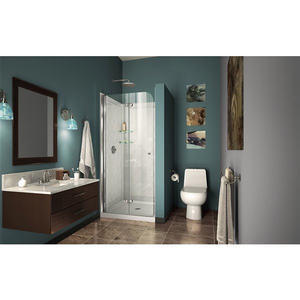 DreamLine Aqua Fold Shower Door Kit - 32-in - Chrome