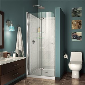 DreamLine Aqua Fold Shower Door Kit - 32-in - Chrome