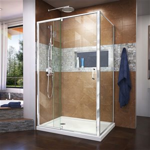 DreamLine Flex Shower Enclosure Kit - 48-in - Chrome