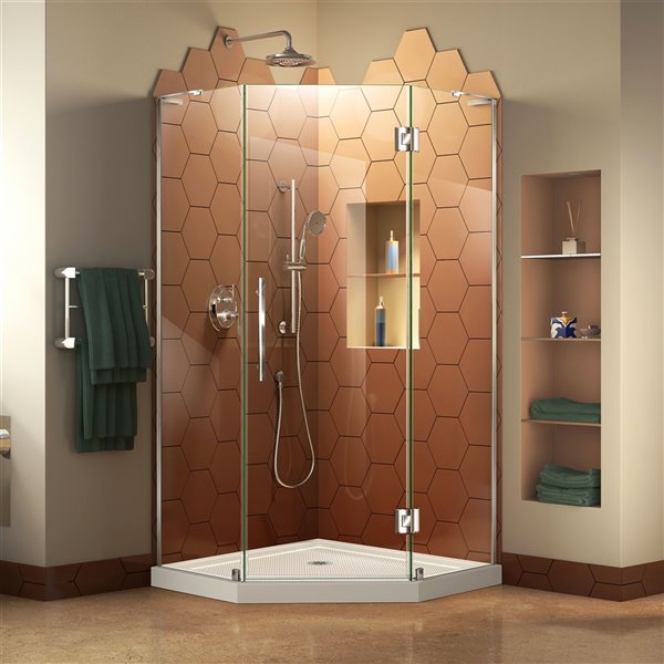 DreamLine Shower Enclosure and Base Kit - 42-in - Chrome