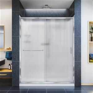 Ensemble de porte de douche et base de DreamLine Infinity-Z, 60 po, chrome