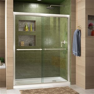 DreamLine Duet Shower Door and Base - 32-inx 60-in - Nickel