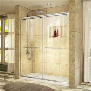 DreamLine Charisma Glass Shower Door and Base - 60-in - Chrome