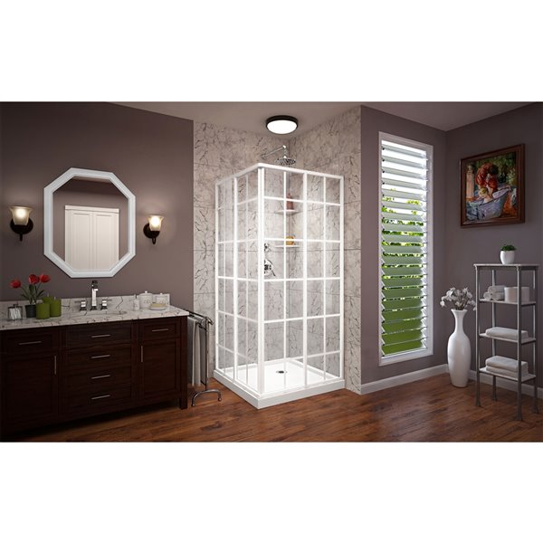 DreamLine French Corner Shower Enclosure Kit - 36-in - White