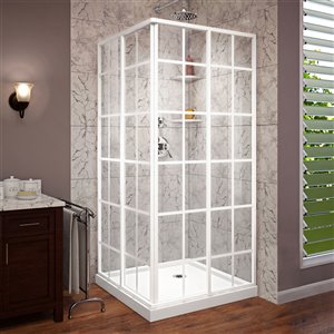 DreamLine French Corner Shower Enclosure Kit - 36-in - White