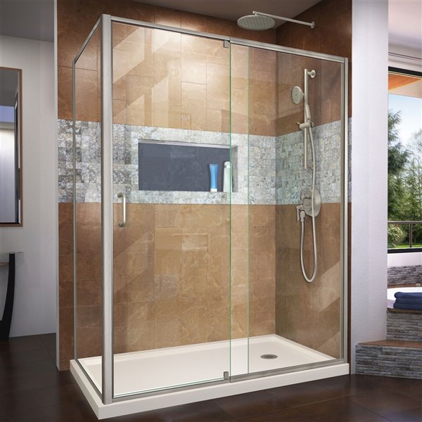 DreamLine Flex Shower Enclosure Kit - 60-in - Nickel