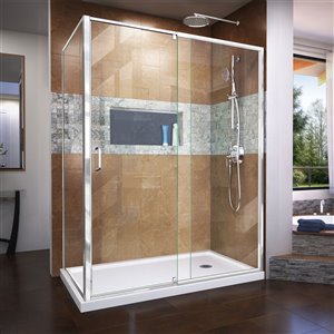 DreamLine Flex Shower Enclosure Kit - 60-in x 74.5-in - Chrome