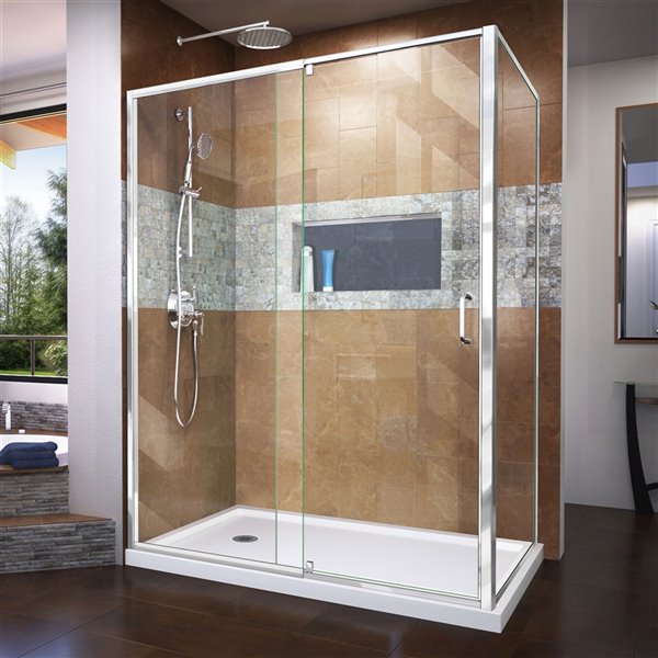 DreamLine Flex Shower Enclosure Kit - 60-in - Chrome