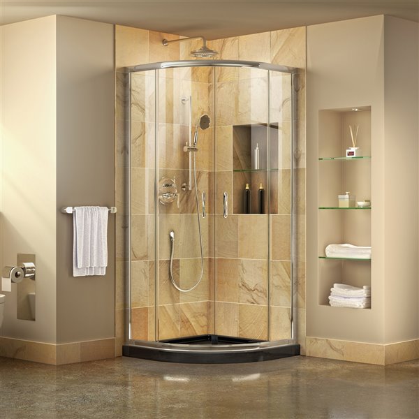 DreamLine Prime Shower Enclosure/Base Kit - 36-in - Chrome