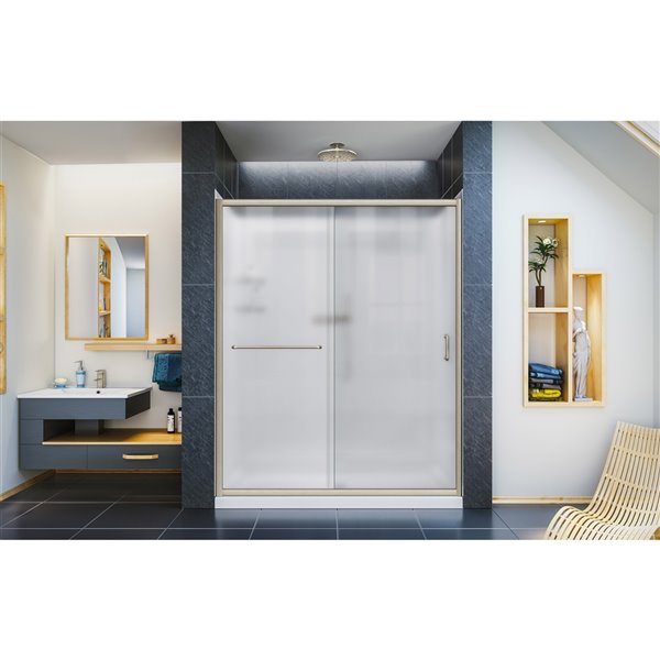 DreamLine Infinity-Z Tub/Shower Door Kit - 60-in - Nickel