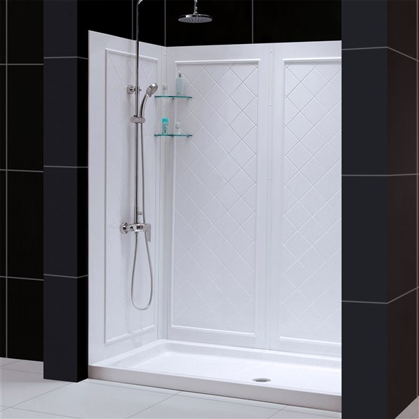 Base de douche et panneaux encadré de DreamLine QWALL-5, 60 po DL-6189C ...