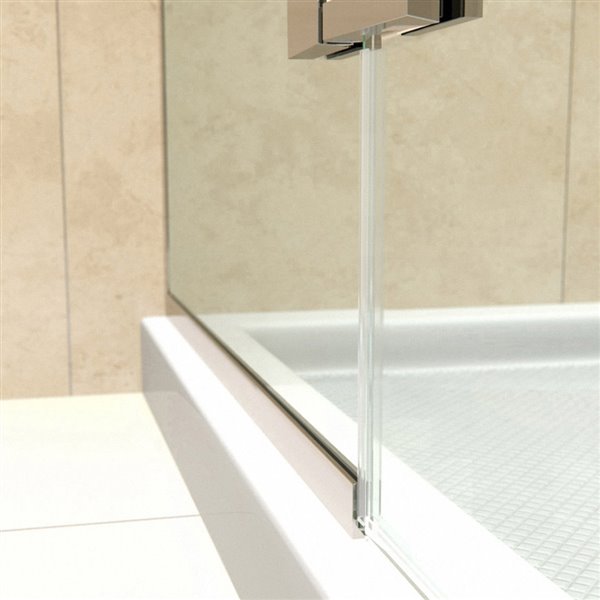 DreamLine Aqua Ultra Shower Door and Base - 60-in - Nickel