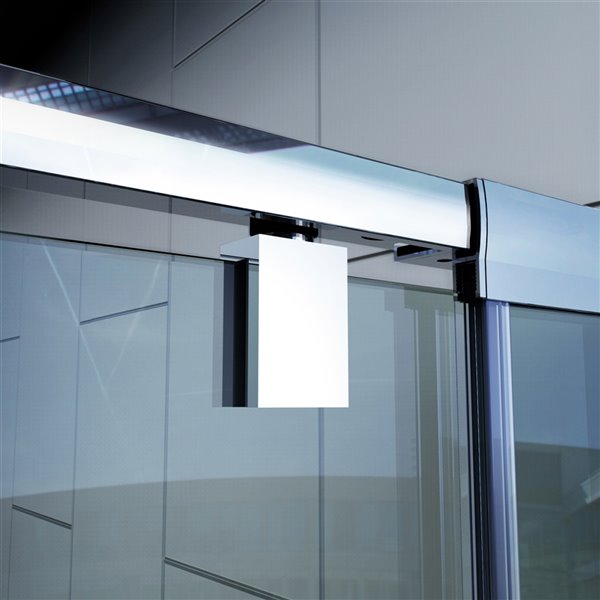 DreamLine Flex Shower Door/SlimLine Base - 34-inx 42-in - Nickel