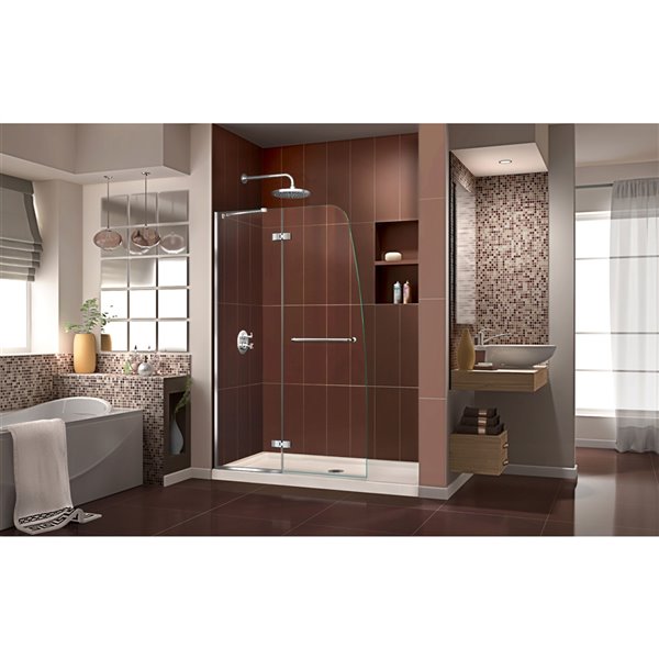 DreamLine Aqua Ultra Shower Door and Base - 60-in - Chrome