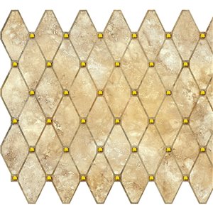 Dundee Deco PVC 3D Wall Panel - Brown Faux Diamond Shapes - 3.2-ft x 1.6-ft