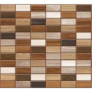 Dundee Deco PVC 3D Wall Panel - Brown, Grey, Beige and Off-White Faux Planks - 3.2-ft x 1.6-ft
