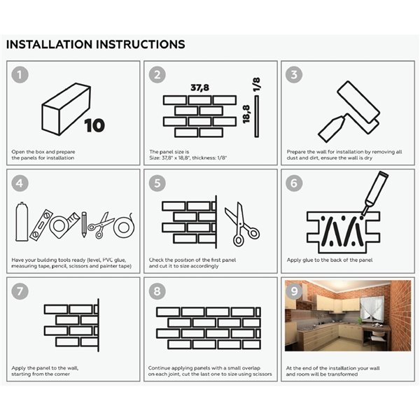 Dundee Deco PVC 3D Wall Panel - Red, Blue, Brown, Orange and Beige Faux Round Stones - 3.2-ft x 1.6-ft