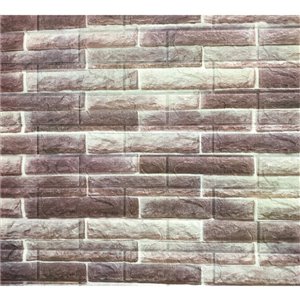 Dundee Deco Peel and Stick 3D Wall Panel - Off-White, Brown Faux Bricks - Pack of 10
