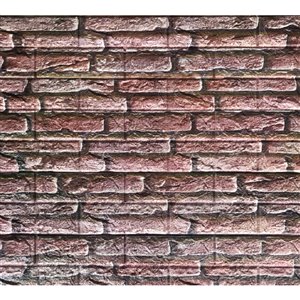 Dundee Deco Peel and Stick 3D Wall Panel - Rouge Rose Faux Bricks - Pack of 10