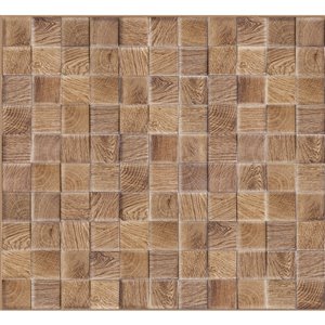 Dundee Deco PVC 3D Wall Panel - All Shades Brown Faux Cubes - 3.2-ft x 1.6-ft