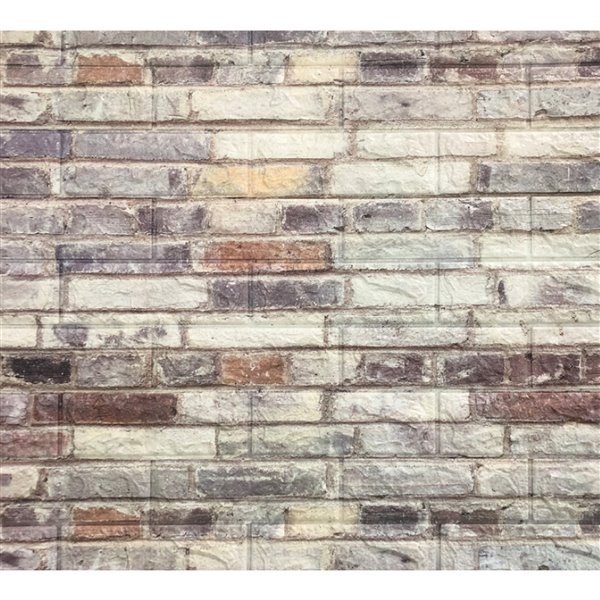Dundee Deco Peel and Stick 3D Wall Panel - Off-White and Aegean Blue Faux  Bricks | RONA