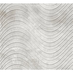 Dundee DecoPVC 3D Wall Panel - Grey Faux Waves - 3.2-ft x 1.6-ft