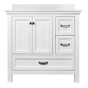 Foremost Brantley 36-in White Single Sink Bathroom Vanity with Lily White Engineered Stone Top