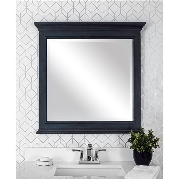 Miroir Brantley de Foremost, 32 po x 32 po, bleu